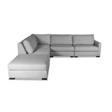 Nativa Interiors Chester Solid + Manufactured Wood / Revolution Performance Fabrics® 5 Pieces Modular Right Hand Facing Sectional with Ottoman Grey 128.00"W x 121.00"D x 33.00"H