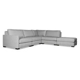 Nativa Interiors Chester Solid + Manufactured Wood / Revolution Performance Fabrics® 5 Pieces Modular Left Hand Facing Sectional with Ottoman Grey 128.00"W x 121.00"D x 33.00"H