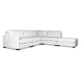 Nativa Interiors Chester Solid + Manufactured Wood / Revolution Performance Fabrics® 5 Pieces Modular Left Hand Facing Sectional with Ottoman Off White 128.00"W x 121.00"D x 33.00"H