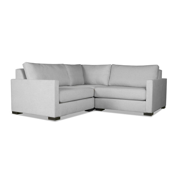 Nativa Interiors Chester Solid + Manufactured Wood / Revolution Performance Fabrics® 3 Pieces Modular Symmetrical Sectional with Ottoman Grey 90.00"W x 90.00"D x 33.00"H