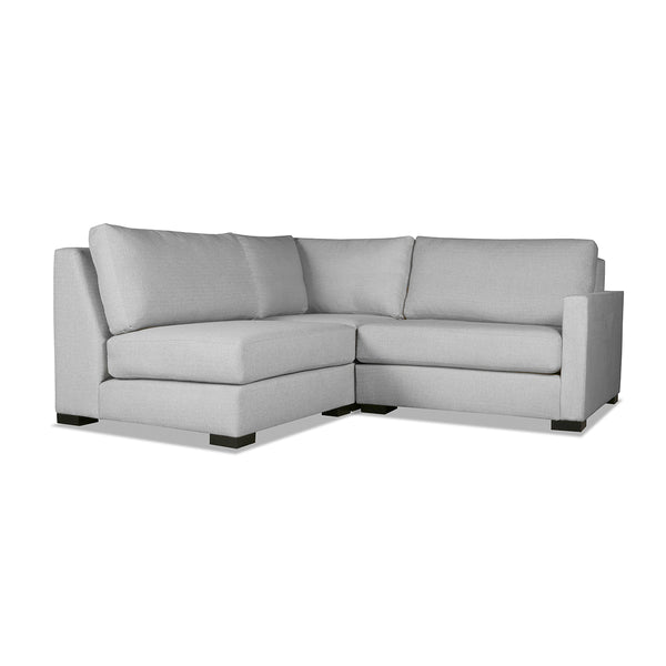 Nativa Interiors Chester Solid + Manufactured Wood / Revolution Performance Fabrics® 3 Pieces Modular Right Hand Facing Sectional with Ottoman Grey 90.00"W x 83.00"D x 33.00"H