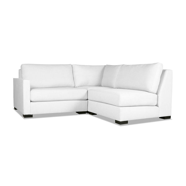 Nativa Interiors Chester Solid + Manufactured Wood / Revolution Performance Fabrics® 3 Pieces Modular Left Hand Facing Sectional with Ottoman Off White 90.00"W x 83.00"D x 33.00"H