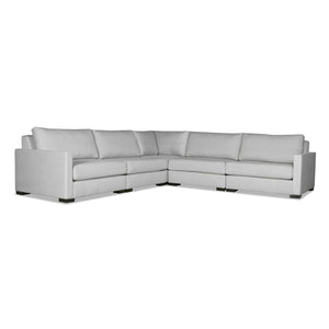 Nativa Interiors Chester Solid + Manufactured Wood / Revolution Performance Fabrics® 5 Pieces Modular Symmetrical Sectional with Ottoman Grey 128.00"W x 128.00"D x 33.00"H
