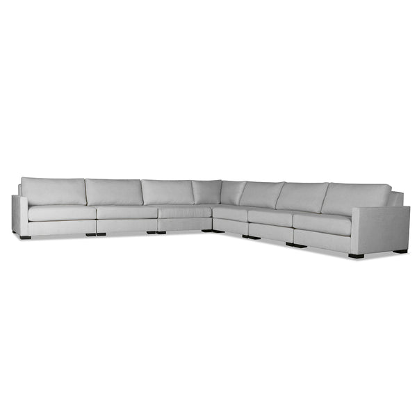 Nativa Interiors Chester Solid + Manufactured Wood / Revolution Performance Fabrics® 7 Pieces Modular Symmetrical Sectional with Ottoman Grey 166.00"W x 166.00"D x 33.00"H