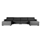 Nativa Interiors Chester Solid + Manufactured Wood / Revolution Performance Fabrics® 6 Pieces Modular U-Shape Sectional with Ottoman Charcoal 166.00"W x 83.00"D x 33.00"H