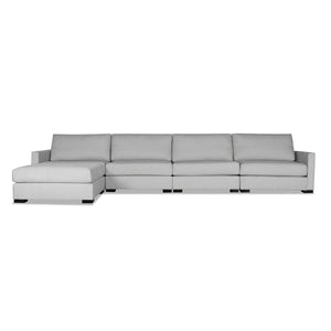 Nativa Interiors Chester Solid + Manufactured Wood / Revolution Performance Fabrics® 5 Pieces Modular Symmetrical Sectional with Ottoman Grey 166.00"W x 83.00"D x 33.00"H
