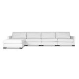 Nativa Interiors Chester Solid + Manufactured Wood / Revolution Performance Fabrics® 5 Pieces Modular Symmetrical Sectional with Ottoman Off White 166.00"W x 83.00"D x 33.00"H