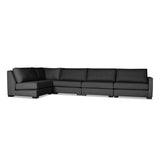 Nativa Interiors Chester Solid + Manufactured Wood / Revolution Performance Fabrics® 5 Pieces Modular Right Hand Facing Sectional with Ottoman Charcoal 166.00"W x 83.00"D x 33.00"H