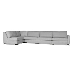 Nativa Interiors Chester Solid + Manufactured Wood / Revolution Performance Fabrics® 5 Pieces Modular Right Hand Facing Sectional with Ottoman Grey 166.00"W x 83.00"D x 33.00"H