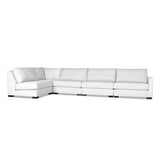 Nativa Interiors Chester Solid + Manufactured Wood / Revolution Performance Fabrics® 5 Pieces Modular Right Hand Facing Sectional with Ottoman Off White 166.00"W x 83.00"D x 33.00"H