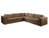 Nativa Interiors Hermes Solid + Manufactured Wood / Revolution Performance Fabrics® 2 Pieces Modular  Sectional with Ottoman Brown 120.00"W x 120.00"D x 33.00"H 