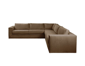 Nativa Interiors Hermes Solid + Manufactured Wood / Revolution Performance Fabrics® 2 Pieces Modular  Sectional with Ottoman Brown 120.00"W x 120.00"D x 33.00"H 