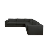 Nativa Interiors Hermes Solid + Manufactured Wood / Revolution Performance Fabrics® 2 Pieces Modular  Sectional with Ottoman Charcoal 120.00"W x 120.00"D x 33.00"H 