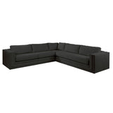 Nativa Interiors Hermes Solid + Manufactured Wood / Revolution Performance Fabrics® 2 Pieces Modular  Sectional with Ottoman Charcoal 120.00"W x 120.00"D x 33.00"H 