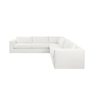 Nativa Interiors Hermes Solid + Manufactured Wood / Revolution Performance Fabrics® 2 Pieces Modular  Sectional with Ottoman Off White 120.00"W x 120.00"D x 33.00"H 