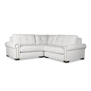 Nativa Interiors Sylviane Solid + Manufactured Wood / Revolution Performance Fabrics® 3 Pieces Modular Symmetrical Sectional with Ottoman Off White 83.00"W x 83.00"D x 33.00"H