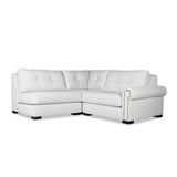 Nativa Interiors Sylviane Solid + Manufactured Wood / Revolution Performance Fabrics® 3 Pieces Modular Right Hand Facing Sectional with Ottoman Off White 90.00"W x 83.00"D x 33.00"H