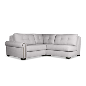 Nativa Interiors Sylviane Solid + Manufactured Wood / Revolution Performance Fabrics® 3 Pieces Modular Left Hand Facing Sectional with Ottoman Grey 90.00"W x 83.00"D x 33.00"H