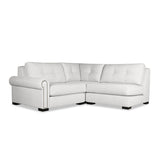 Nativa Interiors Sylviane Solid + Manufactured Wood / Revolution Performance Fabrics® 3 Pieces Modular Left Hand Facing Sectional with Ottoman Off White 90.00"W x 83.00"D x 33.00"H