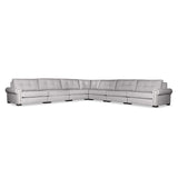 Nativa Interiors Sylviane Solid + Manufactured Wood / Revolution Performance Fabrics® 7 Pieces Modular Symmetrical Sectional with Ottoman Grey 166.00"W x 166.00"D x 33.00"H