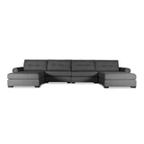 Nativa Interiors Sylviane Solid + Manufactured Wood / Revolution Performance Fabrics® 6 Pieces Modular U-Shape Sectional with Ottoman Charcoal 166.00"W x 83.00"D x 33.00"H