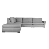 Nativa Interiors Sylviane Solid + Manufactured Wood / Revolution Performance Fabrics® 5 Pieces Modular Right Hand Facing Sectional with Ottoman Grey 128.00"W x 121.00"D x 33.00"H