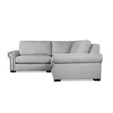 Nativa Interiors Sylviane Solid + Manufactured Wood / Revolution Performance Fabrics® 3 Pieces Modular Symmetrical Sectional with Ottoman Grey 90.00"W x 90.00"D x 33.00"H