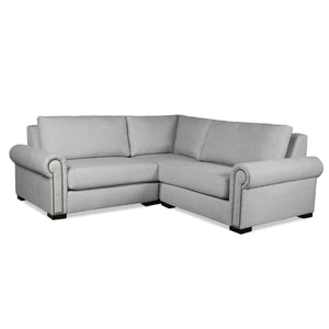 Nativa Interiors Sylviane Solid + Manufactured Wood / Revolution Performance Fabrics® 3 Pieces Modular Symmetrical Sectional with Ottoman Grey 90.00"W x 90.00"D x 33.00"H