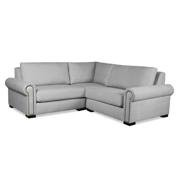 Nativa Interiors Sylviane Solid + Manufactured Wood / Revolution Performance Fabrics® 3 Pieces Modular Symmetrical Sectional with Ottoman Grey 90.00"W x 90.00"D x 33.00"H