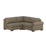 Nativa Interiors Sylviane Solid + Manufactured Wood / Revolution Performance Fabrics® 3 Pieces Modular Right Hand Facing Sectional with Ottoman Flax 90.00"W x 83.00"D x 33.00"H