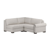 Nativa Interiors Sylviane Solid + Manufactured Wood / Revolution Performance Fabrics® 3 Pieces Modular Right Hand Facing Sectional with Ottoman Off White 90.00"W x 83.00"D x 33.00"H