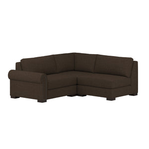 Nativa Interiors Sylviane Solid + Manufactured Wood / Revolution Performance Fabrics® 3 Pieces Modular Left Hand Facing Sectional with Ottoman Brown 90.00"W x 83.00"D x 33.00"H