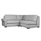 Nativa Interiors Sylviane Solid + Manufactured Wood / Revolution Performance Fabrics® 3 Pieces Modular Left Hand Facing Sectional with Ottoman Grey 90.00"W x 83.00"D x 33.00"H