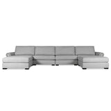 Nativa Interiors Sylviane Solid + Manufactured Wood / Revolution Performance Fabrics® 6 Pieces Modular U-Shape Sectional with Ottoman Grey 166.00"W x 83.00"D x 33.00"H