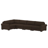 Nativa Interiors Sylviane Solid + Manufactured Wood / Revolution Performance Fabrics® 5 Pieces Modular Right Hand Facing Sectional with Ottoman Brown 166.00"W x 83.00"D x 33.00"H