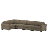 Nativa Interiors Sylviane Solid + Manufactured Wood / Revolution Performance Fabrics® 5 Pieces Modular Right Hand Facing Sectional with Ottoman Flax 166.00"W x 83.00"D x 33.00"H