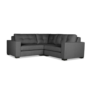 Nativa Interiors Veranda Solid + Manufactured Wood / Revolution Performance Fabrics® 3 Pieces Modular Symmetrical Sectional with Ottoman Charcoal 90.00"W x 90.00"D x 33.00"H
