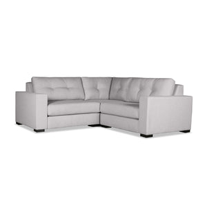 Nativa Interiors Veranda Solid + Manufactured Wood / Revolution Performance Fabrics® 3 Pieces Modular Symmetrical Sectional with Ottoman Grey 90.00"W x 90.00"D x 33.00"H
