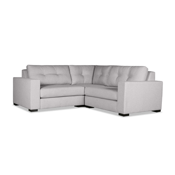 Nativa Interiors Veranda Solid + Manufactured Wood / Revolution Performance Fabrics® 3 Pieces Modular Symmetrical Sectional with Ottoman Grey 90.00"W x 90.00"D x 33.00"H