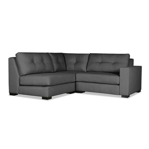 Nativa Interiors Veranda Solid + Manufactured Wood / Revolution Performance Fabrics® 3 Pieces Modular Right Hand Facing Sectional with Ottoman Charcoal 90.00"W x 83.00"D x 33.00"H