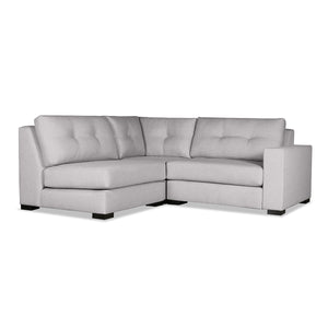 Nativa Interiors Veranda Solid + Manufactured Wood / Revolution Performance Fabrics® 3 Pieces Modular Right Hand Facing Sectional with Ottoman Grey 90.00"W x 83.00"D x 33.00"H