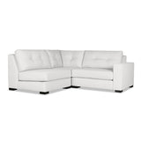 Nativa Interiors Veranda Solid + Manufactured Wood / Revolution Performance Fabrics® 3 Pieces Modular Right Hand Facing Sectional with Ottoman Off White 90.00"W x 83.00"D x 33.00"H