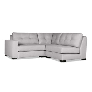 Nativa Interiors Veranda Solid + Manufactured Wood / Revolution Performance Fabrics® 3 Pieces Modular Left Hand Facing Sectional with Ottoman Grey 90.00"W x 83.00"D x 33.00"H