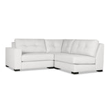 Nativa Interiors Veranda Solid + Manufactured Wood / Revolution Performance Fabrics® 3 Pieces Modular Left Hand Facing Sectional with Ottoman Off White 90.00"W x 83.00"D x 33.00"H