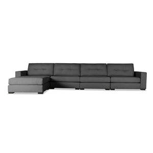 Nativa Interiors Veranda Solid + Manufactured Wood / Revolution Performance Fabrics® 5 Pieces Modular Right Hand Facing Sectional with Ottoman Charcoal 166.00"W x 83.00"D x 33.00"H
