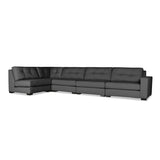 Nativa Interiors Veranda Solid + Manufactured Wood / Revolution Performance Fabrics® 5 Pieces Modular Right Hand Facing Sectional with Ottoman Charcoal 166.00"W x 83.00"D x 33.00"H
