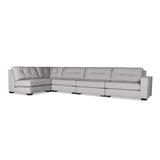 Nativa Interiors Veranda Solid + Manufactured Wood / Revolution Performance Fabrics® 5 Pieces Modular Right Hand Facing Sectional with Ottoman Grey 166.00"W x 83.00"D x 33.00"H