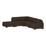 Nativa Interiors Veranda Solid + Manufactured Wood / Revolution Performance Fabrics® 5 Pieces Modular Right Hand Facing Sectional with Ottoman Brown 128.00"W x 121.00"D x 33.00"H