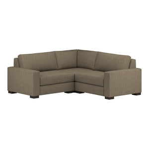 Nativa Interiors Veranda Solid + Manufactured Wood / Revolution Performance Fabrics® 3 Pieces Modular Symmetrical Sectional with Ottoman Flax 90.00"W x 90.00"D x 33.00"H