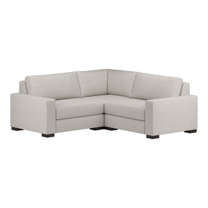Nativa Interiors Veranda Solid + Manufactured Wood / Revolution Performance Fabrics® 3 Pieces Modular Symmetrical Sectional with Ottoman Off White 90.00"W x 90.00"D x 33.00"H